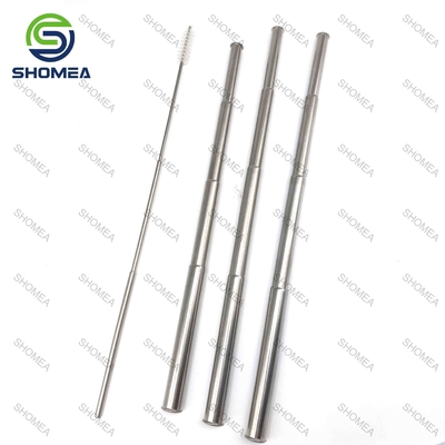 Custom stainless steel telescopic straw with bristled brush