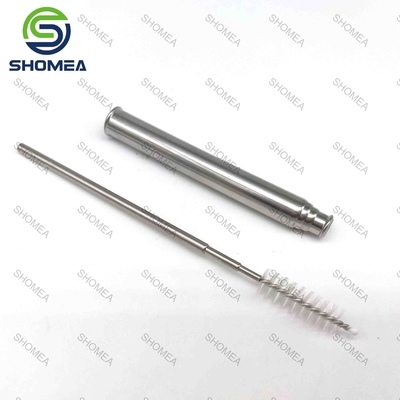 Custom stainless steel telescopic straw with bristled brush