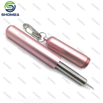 Custom stainless steel folding straw with portable storage case