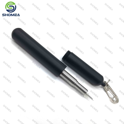 Custom stainless steel folding straw with portable storage case