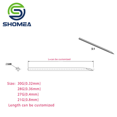 Shomea Customized 21G-32G Solid Stainless Steel blood Lancet needle with three bevel end