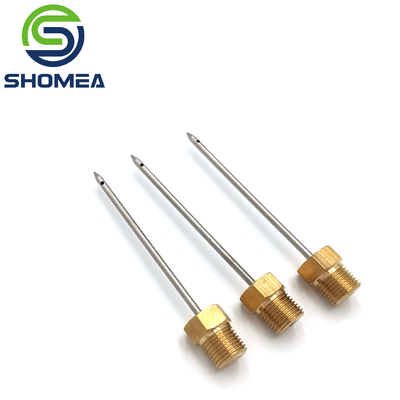 Customized gold plated brass metal base stainless steel pencil tip needle with side hole