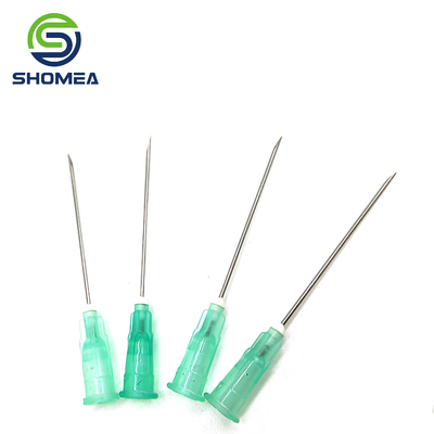 SHOMEA Custom 11G-32G  stainless steel lancet bevel end needle with plastic luer lock