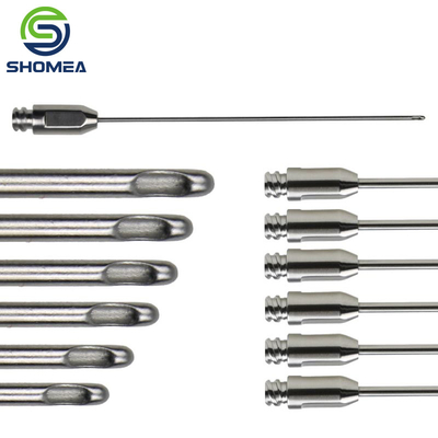 SHOMEA customized Electrolytic polishing Single hole Lipsuction Tube with threaded luer lock