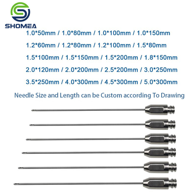 SHOMEA customized Electrolytic polishing Single hole Lipsuction Tube with threaded luer lock